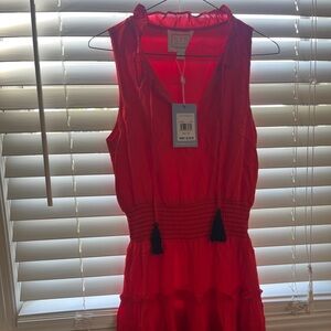 Sail to Sable red and navy dress.